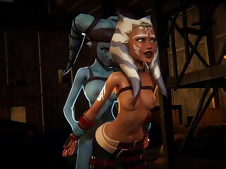 Ahsoka Tano gets creampied by Futa Aayla Secura - Star Wars Inspired 3D Porn